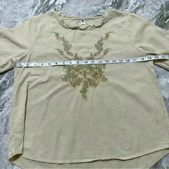 Women Ethnic Cotton Embroidery Loose T-shirts Tops 3/4 Sleeve Blouse Tops Thin L - Picture 4 of 7
